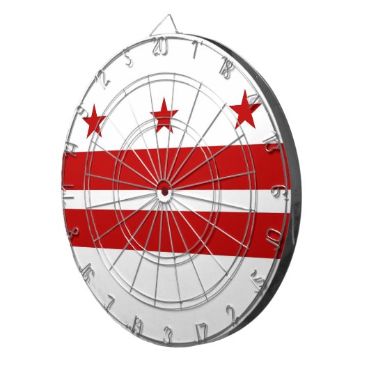 Dartboard met vlag van Washington DC, Verenigde St Dartbord (Voorkant Rechts)