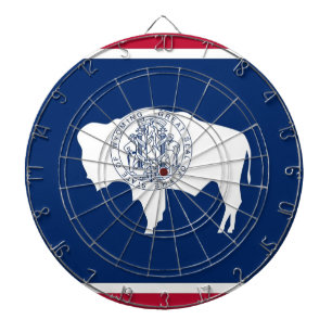 Dartboard met vlag van Wyoming, Verenigde Staten Dartbord