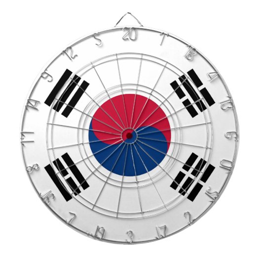 Dartboard met vlag van Zuid-Korea Dartbord (Voorkant)