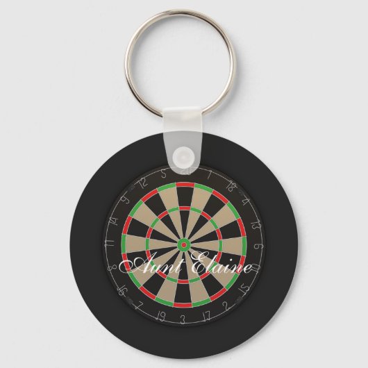 Dartboard Monogram Naam Sleutelhanger (Voorkant)