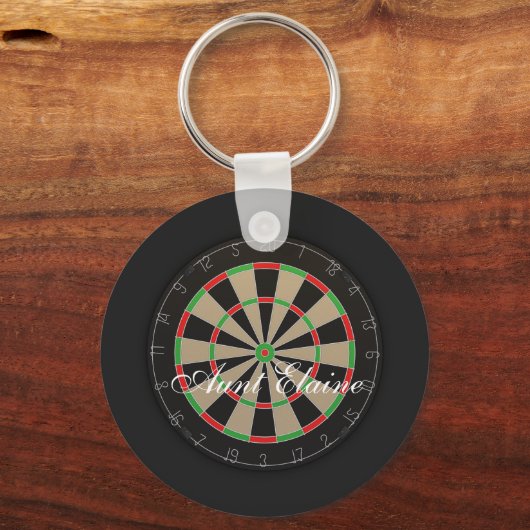 Dartboard Monogram Naam Sleutelhanger (Voorkant)