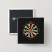 Dartboard Monogram Naam Vierkante Button 5,1 Cm (Voorkant /achterkant)