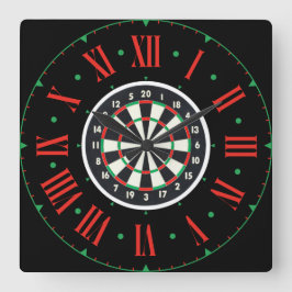 Dartboard Origineel met Roman Numerieke Vierkante Klok