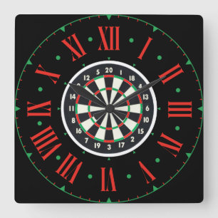 Dartboard Origineel met Roman Numerieke Vierkante Klok