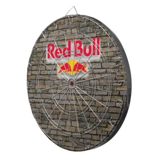 Dartboard Red Bull Stone background Dartbord (Voorkant Rechts)