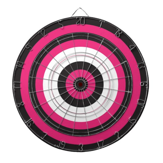 Dartboard/roze en zwart dartbord (Voorkant)