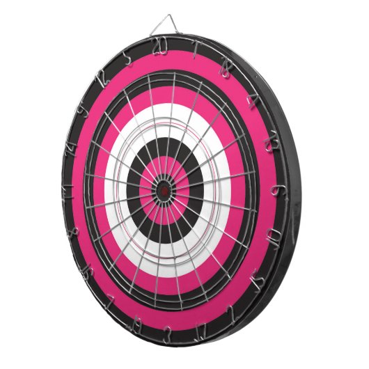 Dartboard/roze en zwart dartbord (Voorkant Rechts)