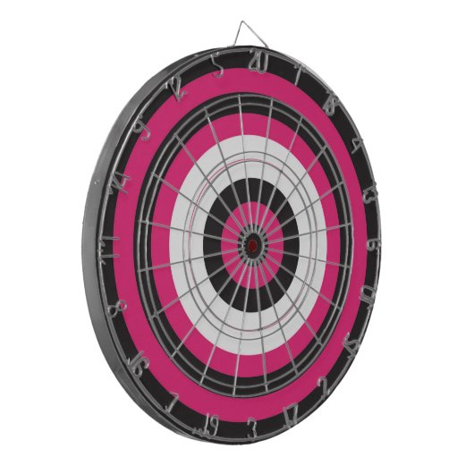 Dartboard/roze en zwart dartbord (Voorkant Links)