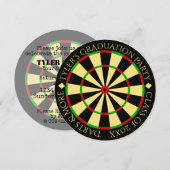 Dartboard Theme Graduation Party Invitation Kaart (Voorkant / Achterkant)