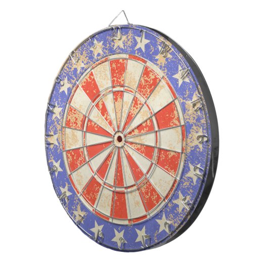 Dartboard USA Vlag oud gekraakt Dartbord (Voorkant Rechts)