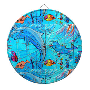 dartboard van dolfijnen zwemmen dartbord