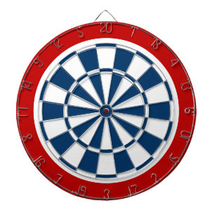 dartboard van marineblauw, wit en rood dartbord