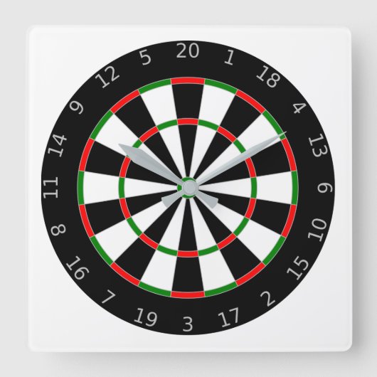 Dartboard Vierkante Klok (Voorkant)