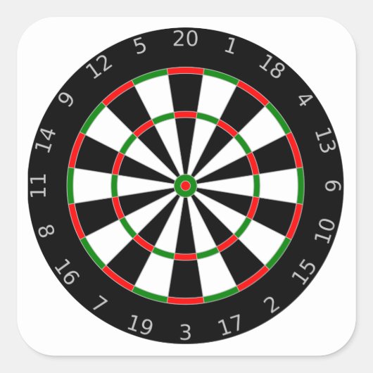 Dartboard Vierkante Sticker (Voorkant)