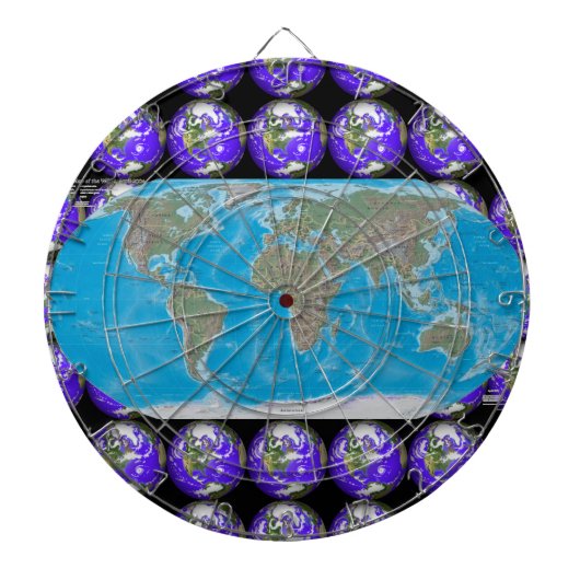 Dartboard voor wereldkaart Vacation Destination Dartbord (Voorkant)
