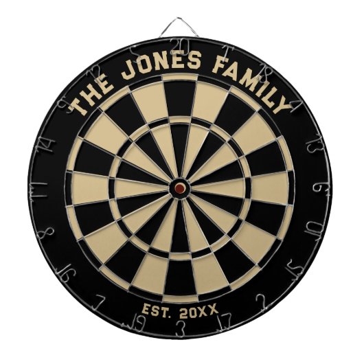 Dartboard voor zwarte en goudfamilie met kunstwerk dartbord (Voorkant)
