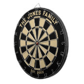 Dartboard voor zwarte en goudfamilie met kunstwerk dartbord (Voorkant Rechts)