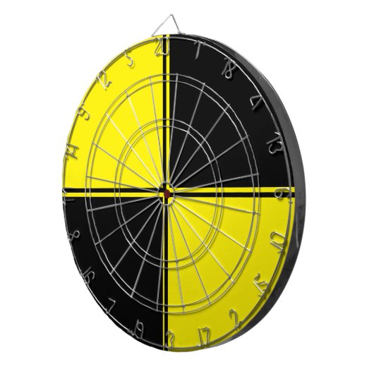 Dartboard voor zwarte & gele speelruimte dartbord (Voorkant Rechts)