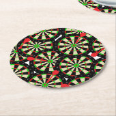 Dartboards Darts en Bullseye Pattern Ronde Kartonnen Onderzetter (Gebogen)