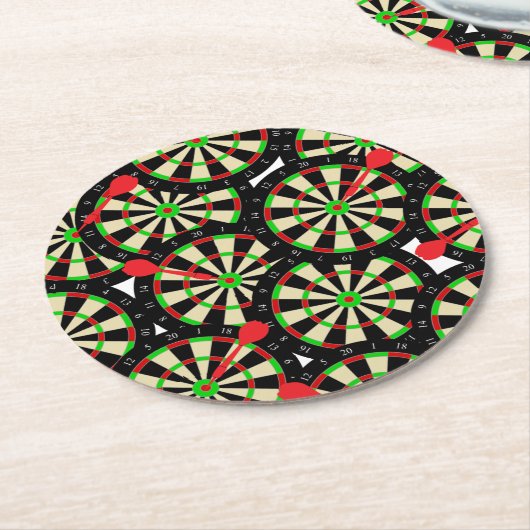 Dartboards Darts en Bullseye Pattern Ronde Kartonnen Onderzetter (Gebogen)