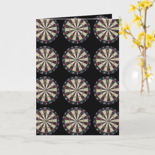 Dartboards_On_Black,_Birthday_Greeting_Card. Kaart (Gele Bloem)