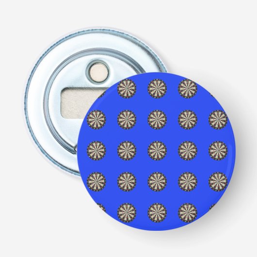 Dartboards Pattern Blue Magnetic Bottle Open Button Flesopener (Voorkant)