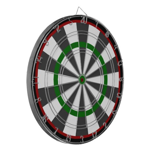Dartbord/Groen en Zwart Dartbord (Voorkant Links)