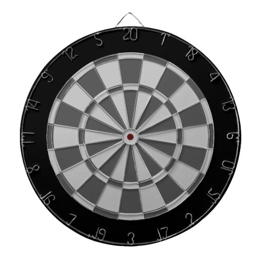 Dartbord: lichtgrijs, houtskoolgrijs en zwart dartbord (Voorkant)