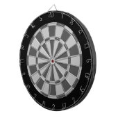 Dartbord: lichtgrijs, houtskoolgrijs en zwart dartbord (Voorkant Rechts)