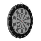 Dartbord: lichtgrijs, houtskoolgrijs en zwart dartbord (Voorkant Links)