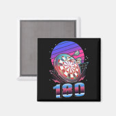 Dartbord met dampgolf, 180 darts magneet (Voorkant / Achterkant)