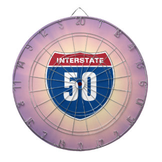 Dartbord met elk Interstate-nummer