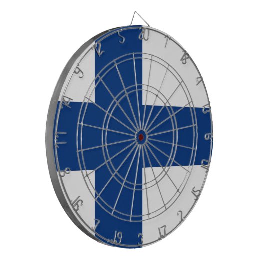 Dartbord met vlag van Finland (Voorkant Links)