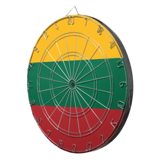 Dartbord met vlag van Litouwen (Voorkant Rechts)