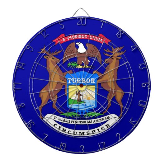 Dartbord met vlag van Michigan, Verenigde Staten (Voorkant)