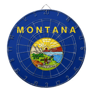 Dartbord met vlag van Montana, VS