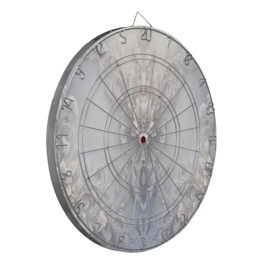 Dartbord met witte bloemen (Voorkant Links)