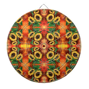 Dartbord met zonnebloemen