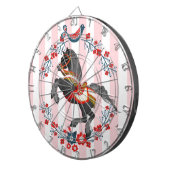 Dartbord Roze Witte Streep Paard (Voorkant Rechts)