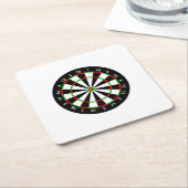 Dartbord Vierkante Kartonnen Onderzetter (Schuin)