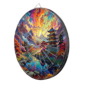 Dartbord voor pagode en gekleurd landschap (Voorkant Rechts)