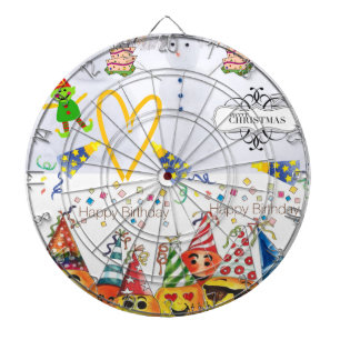 Dartbord Vrolijk Kerstfeest Gelukkige Verjaardag