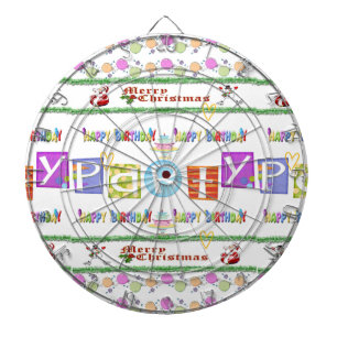 Dartbord Vrolijk Kerstfeest Gelukkige Verjaardag