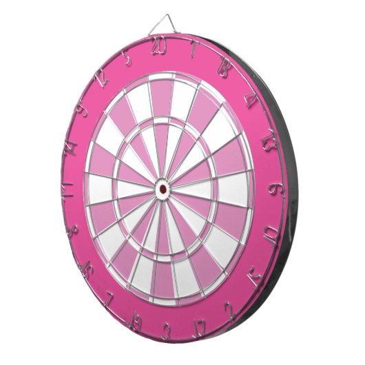 Dartbord: wit, lichtroze en donkerder roze dar dartbord (Voorkant Rechts)