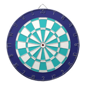 Dartbord: Wit, Turquoise En Marineblauw Dartbord