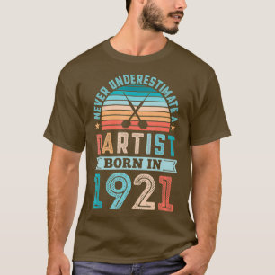 Dartist geboren 1921 Darts 100e verjaardag Retro T-shirt