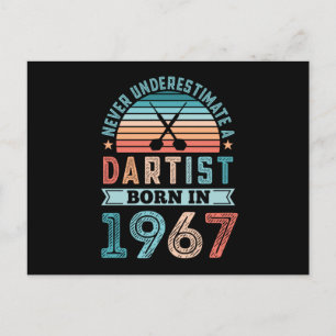 Dartist geboren 1967 Darts 60e Verjaardag Retro Ca Briefkaart