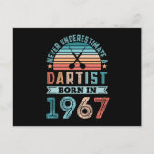 Dartist geboren in 1967 Darts 60th Birthday Retro Briefkaart (Voorkant)