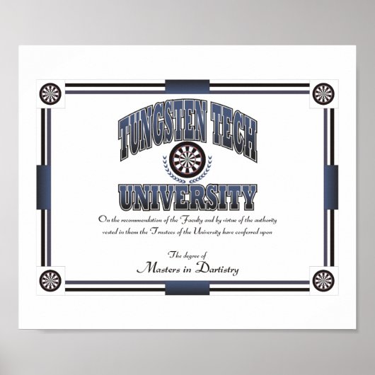 Dartistry-graad Universiteit van Tungsten Tech Poster (Voorkant)