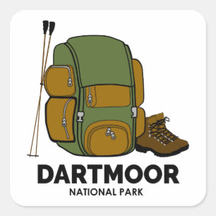 Dartmoor National Park-rugzak Vierkante Sticker